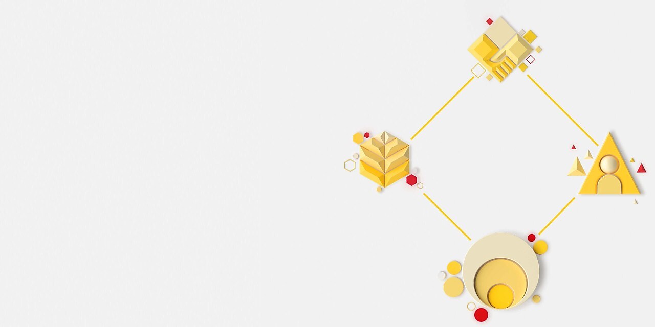 Gráfico con los cuatro gráficos principales en 3D de los pilares de Impulsando el progreso en un patrón de diamante